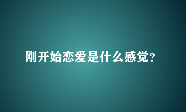 刚开始恋爱是什么感觉？