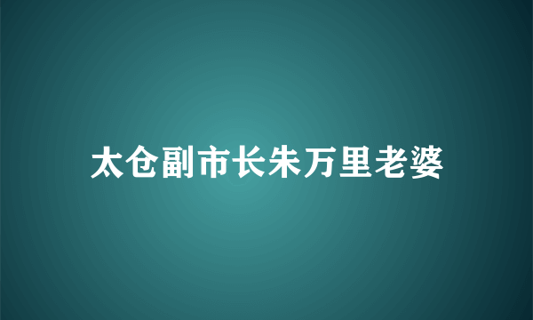 太仓副市长朱万里老婆