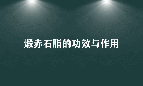 煅赤石脂的功效与作用