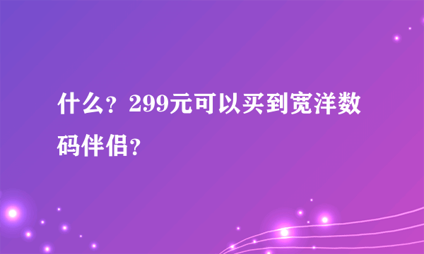 什么？299元可以买到宽洋数码伴侣？