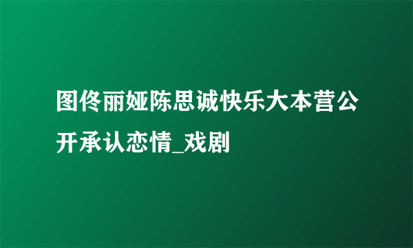 图佟丽娅陈思诚快乐大本营公开承认恋情_戏剧