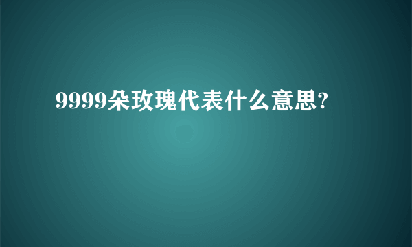 9999朵玫瑰代表什么意思?