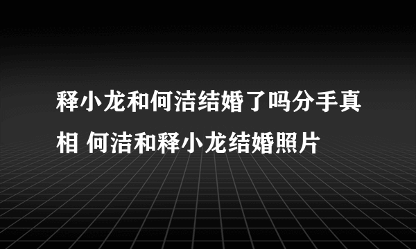 释小龙和何洁结婚了吗分手真相 何洁和释小龙结婚照片