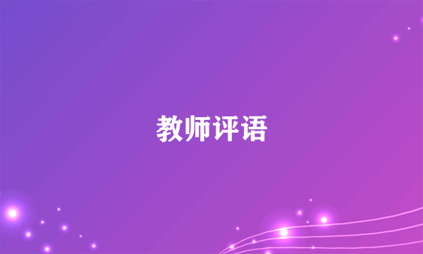 教师评语