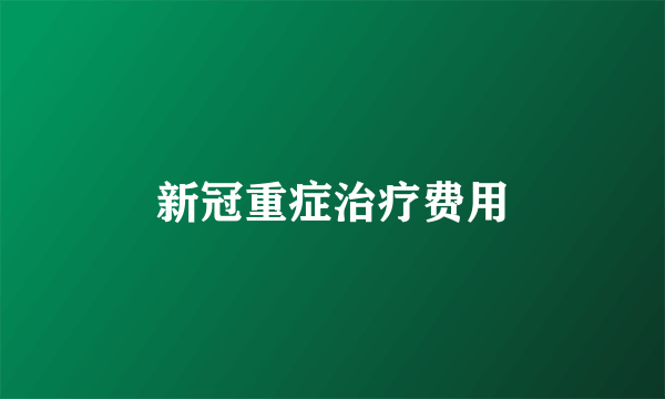 新冠重症治疗费用