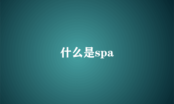 什么是spa