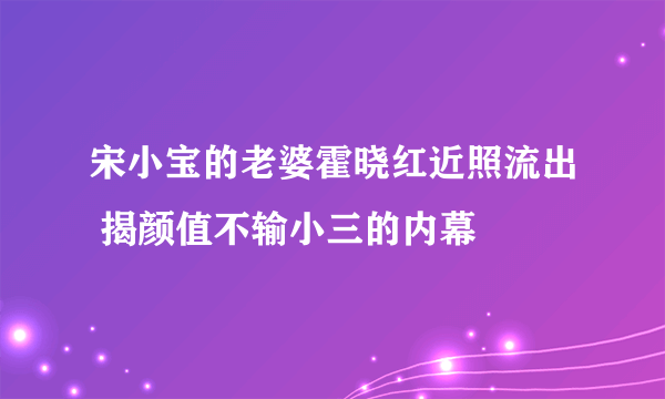 宋小宝的老婆霍晓红近照流出 揭颜值不输小三的内幕