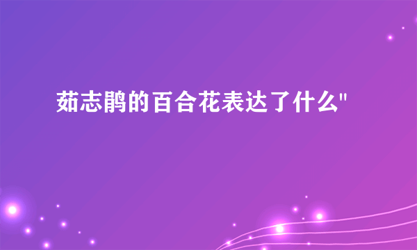 茹志鹃的百合花表达了什么