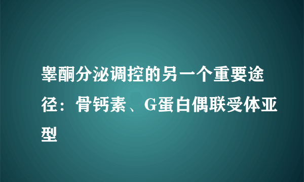 睾酮分泌调控的另一个重要途径：骨钙素、G蛋白偶联受体亚型