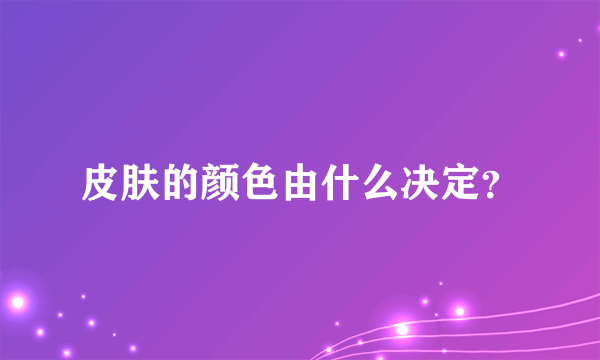 皮肤的颜色由什么决定？