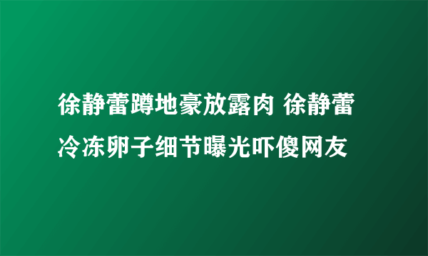 徐静蕾蹲地豪放露肉 徐静蕾冷冻卵子细节曝光吓傻网友