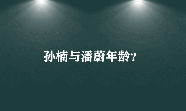 孙楠与潘蔚年龄？