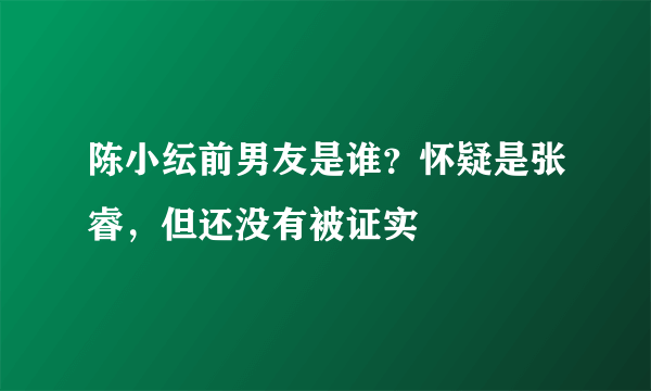 陈小纭前男友是谁？怀疑是张睿，但还没有被证实