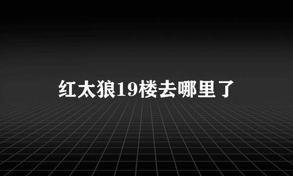 红太狼19楼去哪里了