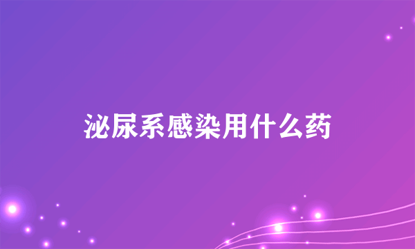 泌尿系感染用什么药