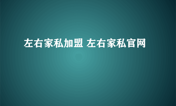 左右家私加盟 左右家私官网