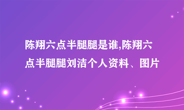 陈翔六点半腿腿是谁,陈翔六点半腿腿刘洁个人资料、图片