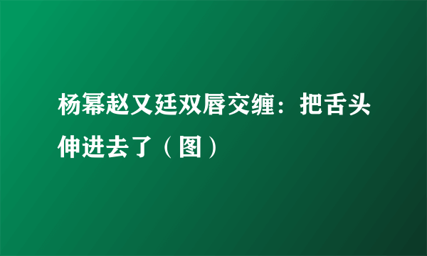 杨幂赵又廷双唇交缠：把舌头伸进去了（图）