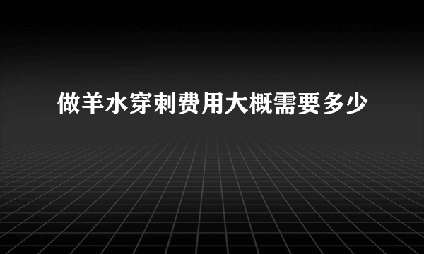 做羊水穿刺费用大概需要多少