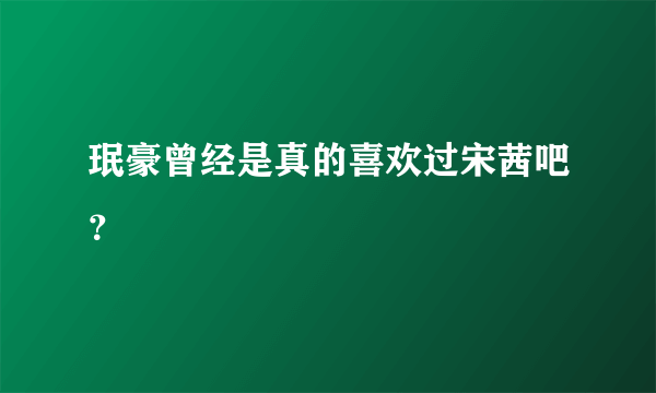 珉豪曾经是真的喜欢过宋茜吧？