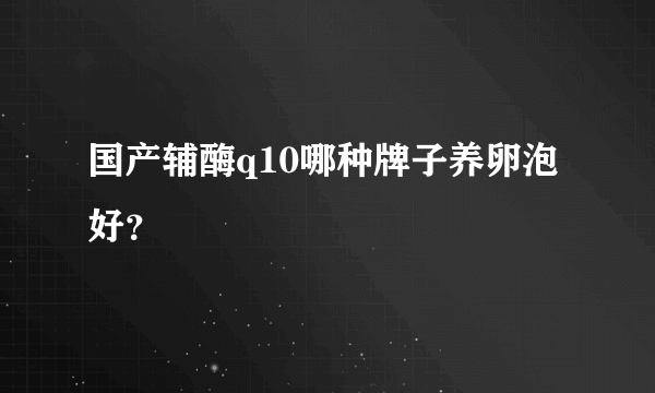 国产辅酶q10哪种牌子养卵泡好？