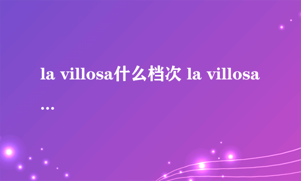 la villosa什么档次 la villosa品牌介绍