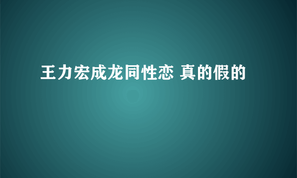 王力宏成龙同性恋 真的假的