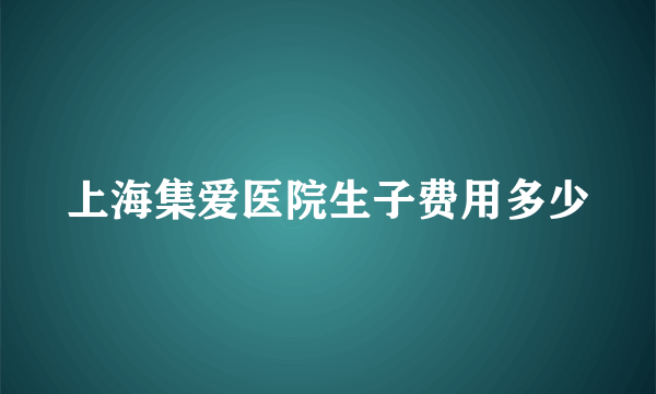 上海集爱医院生子费用多少