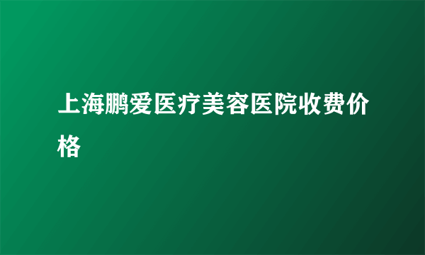 上海鹏爱医疗美容医院收费价格