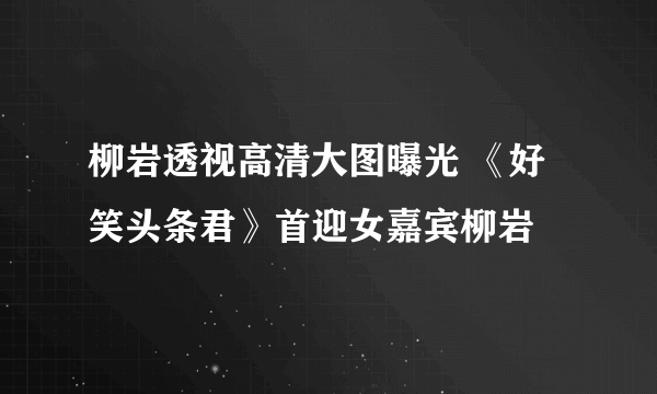 柳岩透视高清大图曝光 《好笑头条君》首迎女嘉宾柳岩