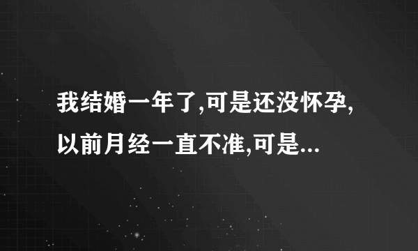 我结婚一年了,可是还没怀孕,以前月经一直不准,可是查不出病因,医生说体质太差,现在月经还是不准,请问..