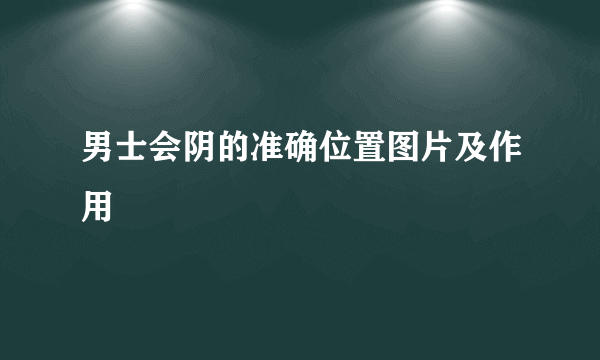 男士会阴的准确位置图片及作用