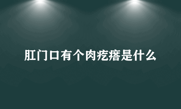 肛门口有个肉疙瘩是什么