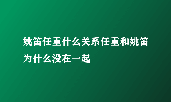 姚笛任重什么关系任重和姚笛为什么没在一起