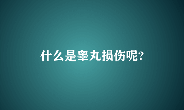 什么是睾丸损伤呢?