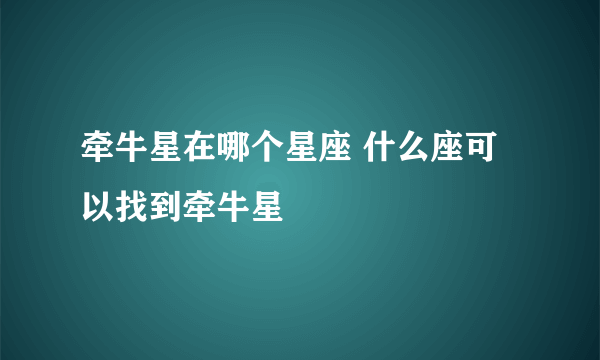 牵牛星在哪个星座 什么座可以找到牵牛星