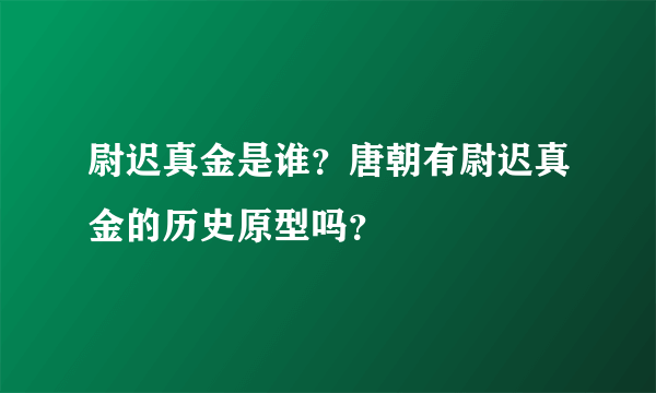 尉迟真金是谁？唐朝有尉迟真金的历史原型吗？