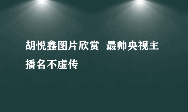 胡悦鑫图片欣赏  最帅央视主播名不虚传