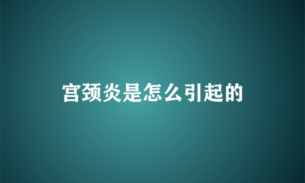 宫颈炎是怎么引起的