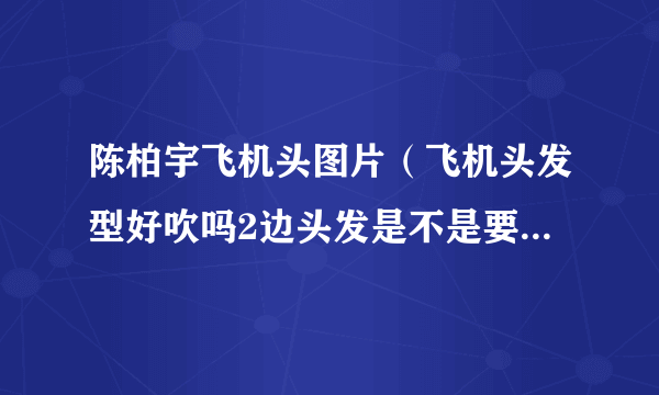 陈柏宇飞机头图片（飞机头发型好吹吗2边头发是不是要推起来了）资料