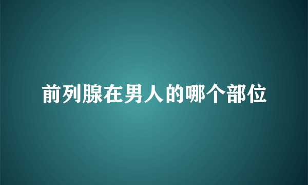 前列腺在男人的哪个部位