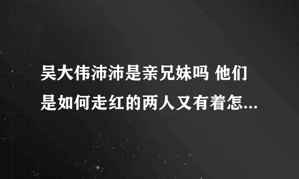 吴大伟沛沛是亲兄妹吗 他们是如何走红的两人又有着怎样的故事 - 网红百科 - 知性网