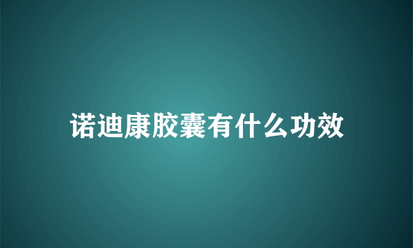 诺迪康胶囊有什么功效