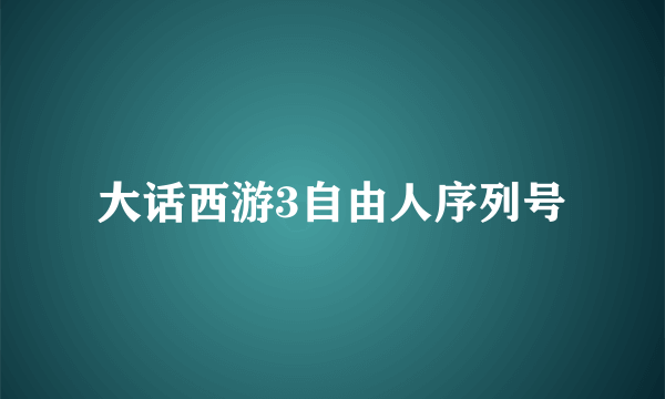 大话西游3自由人序列号