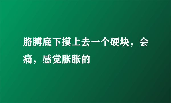 胳膊底下摸上去一个硬块，会痛，感觉胀胀的