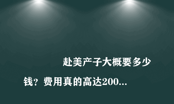 
				赴美产子大概要多少钱？费用真的高达200万吗？
			