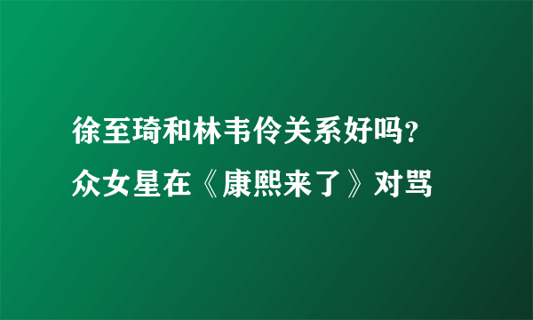 徐至琦和林韦伶关系好吗？ 众女星在《康熙来了》对骂