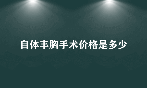 自体丰胸手术价格是多少