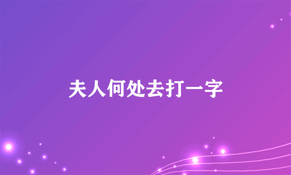 夫人何处去打一字