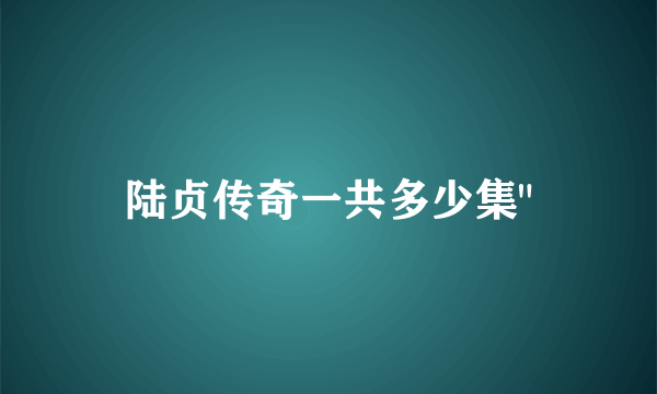 陆贞传奇一共多少集